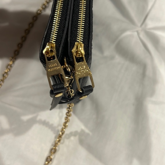 Authentic Louis Vuitton Double Pochette Empriente Noir - Picture 12 of 14